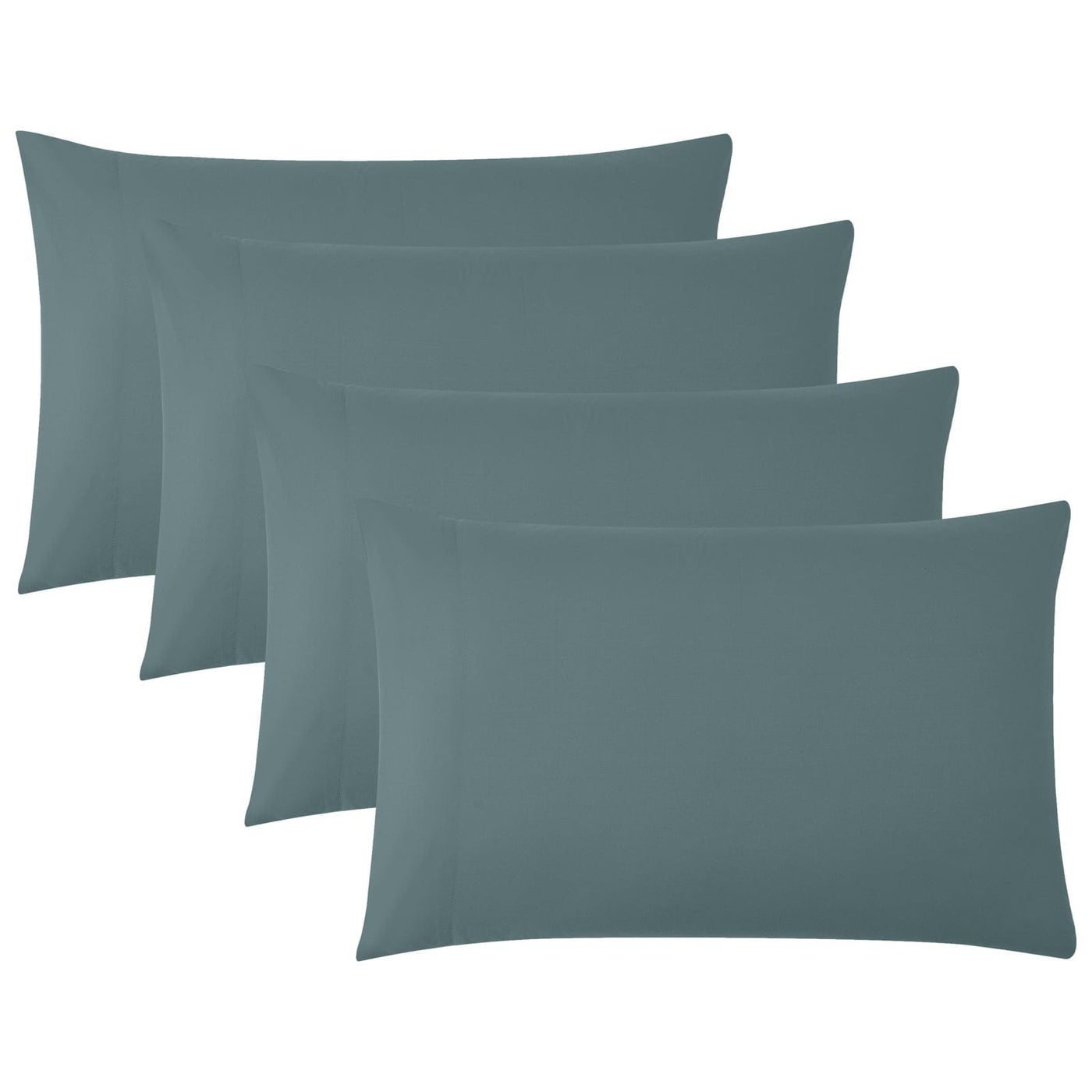 Top View of Vilano 4PC Pillowcase Set in Steel Blue#color_vilano-steel-blue