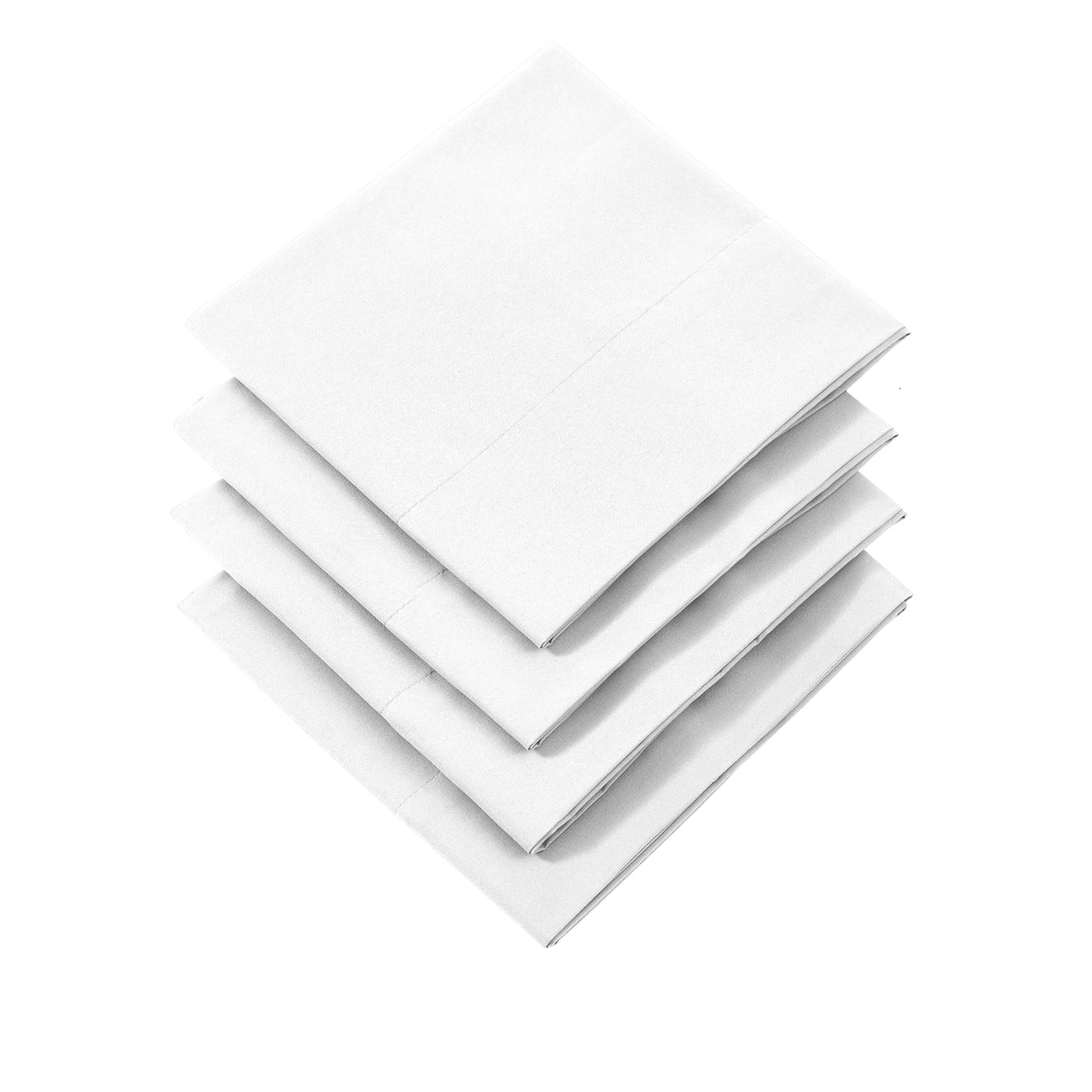 Vilano 4PC Pillowcase Set in White Stack Together#color_vilano-bright-white