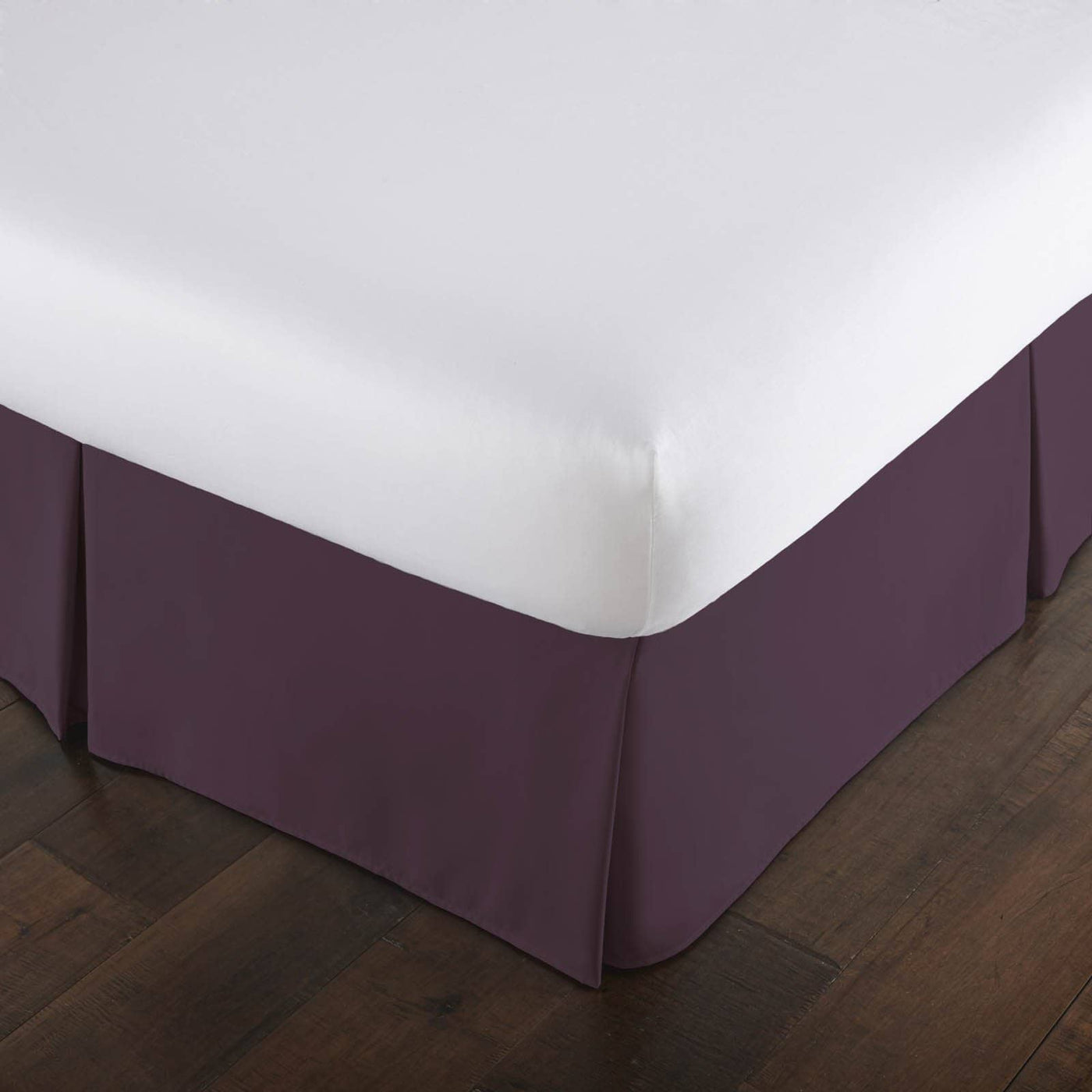 Vilano Pleated Bed Skirt in Purple#color_vilano-purple