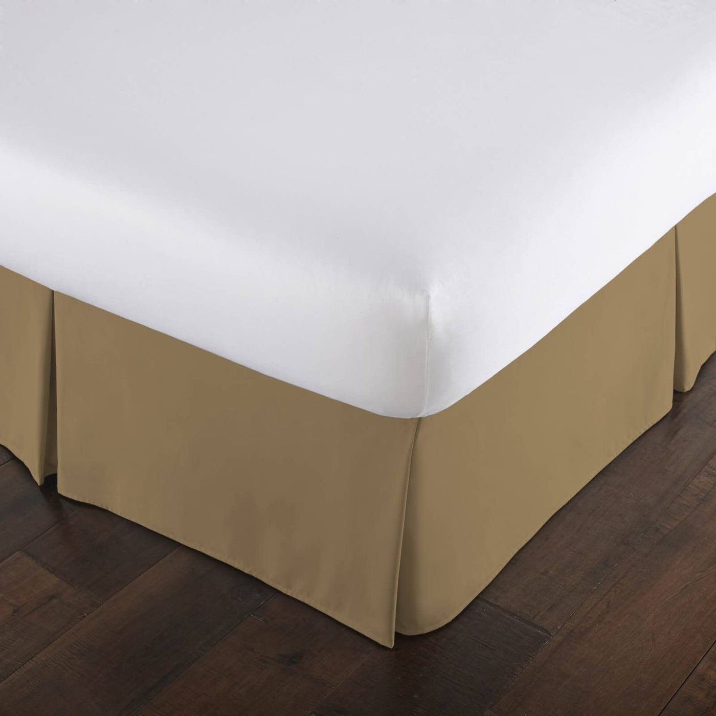 Vilano Pleated Bed Skirt in Taupe#color_vilano-taupe