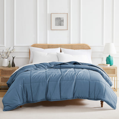 Front View of Vilano Down Alternative Comforter in coronet-blue#color_vilano-coronet-blue