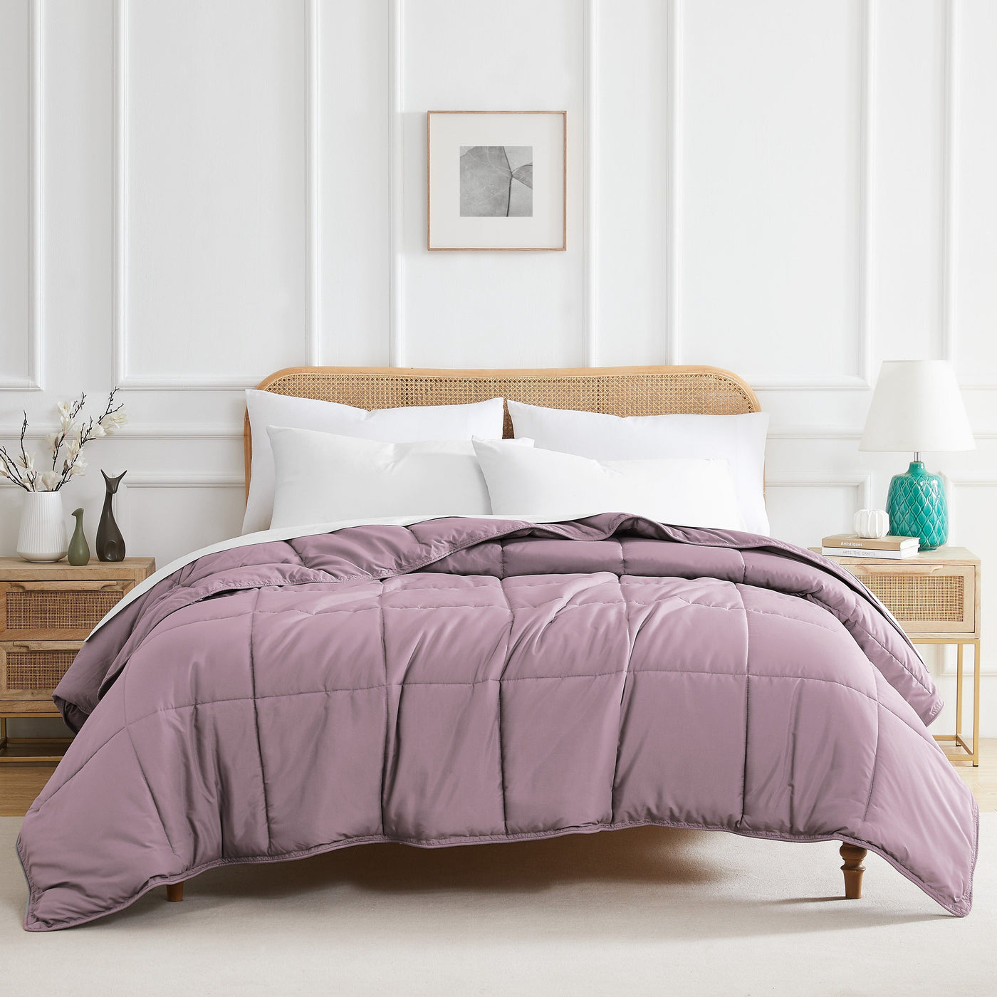 Front View of Vilano Down Alternative Comforter in lavender#color_vilano-lavender