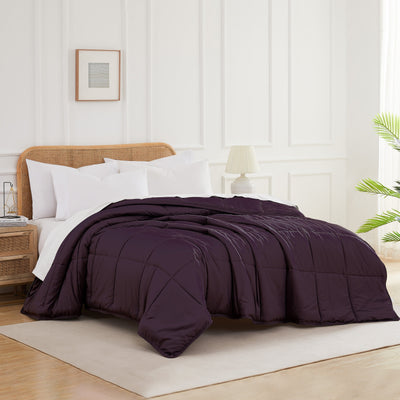 Side View of Vilano Down Alternative Comforter in purple#color_vilano-purple