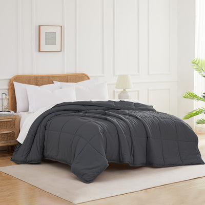Side View of Vilano Down Alternative Comforter in slate#color_vilano-slate
