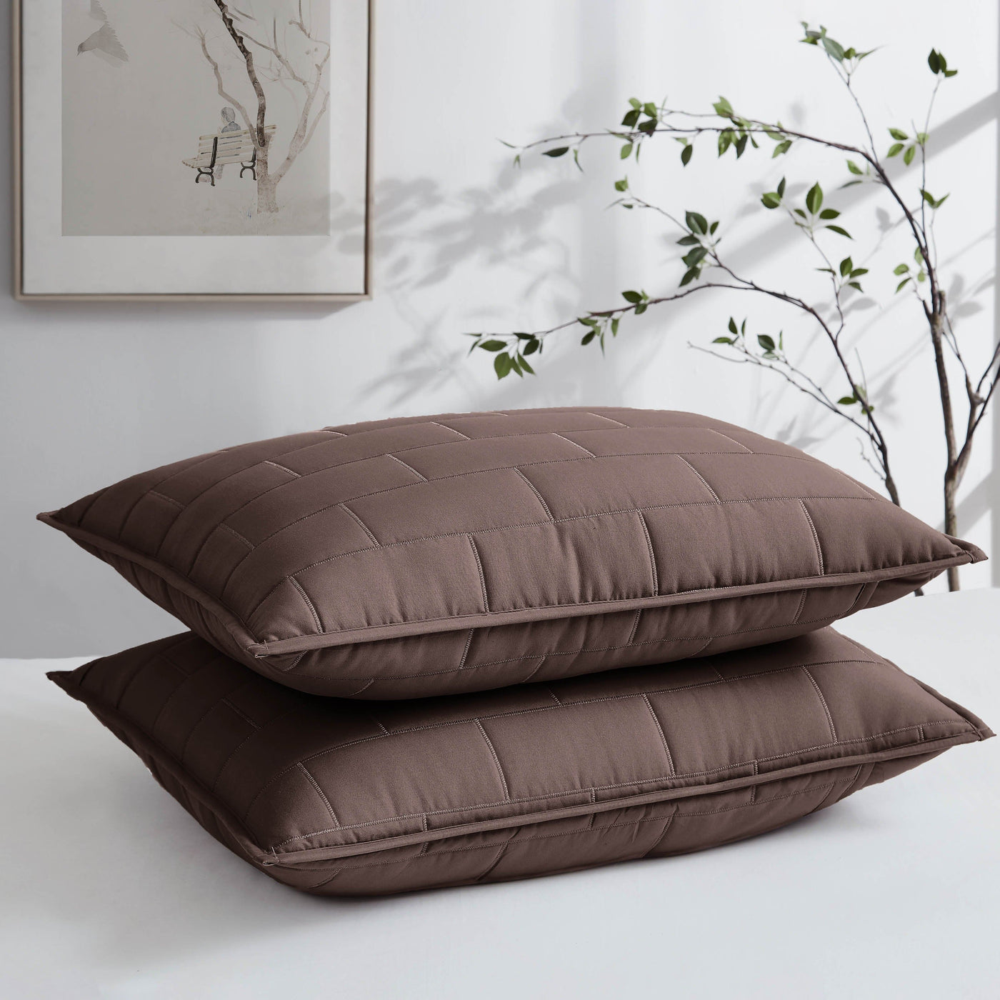  Vilano Brickyard Quilted Shams Stack in brown Stack Together#color_vilano-chocolate-brown