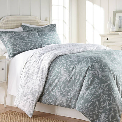 Reversible Teal Winterbrush Microfiber Comforter and Sham Set by Southshore Fine Linens Main ImageWinter Brush Reversible Comforter Set in Teal#color_winter-brush-teal