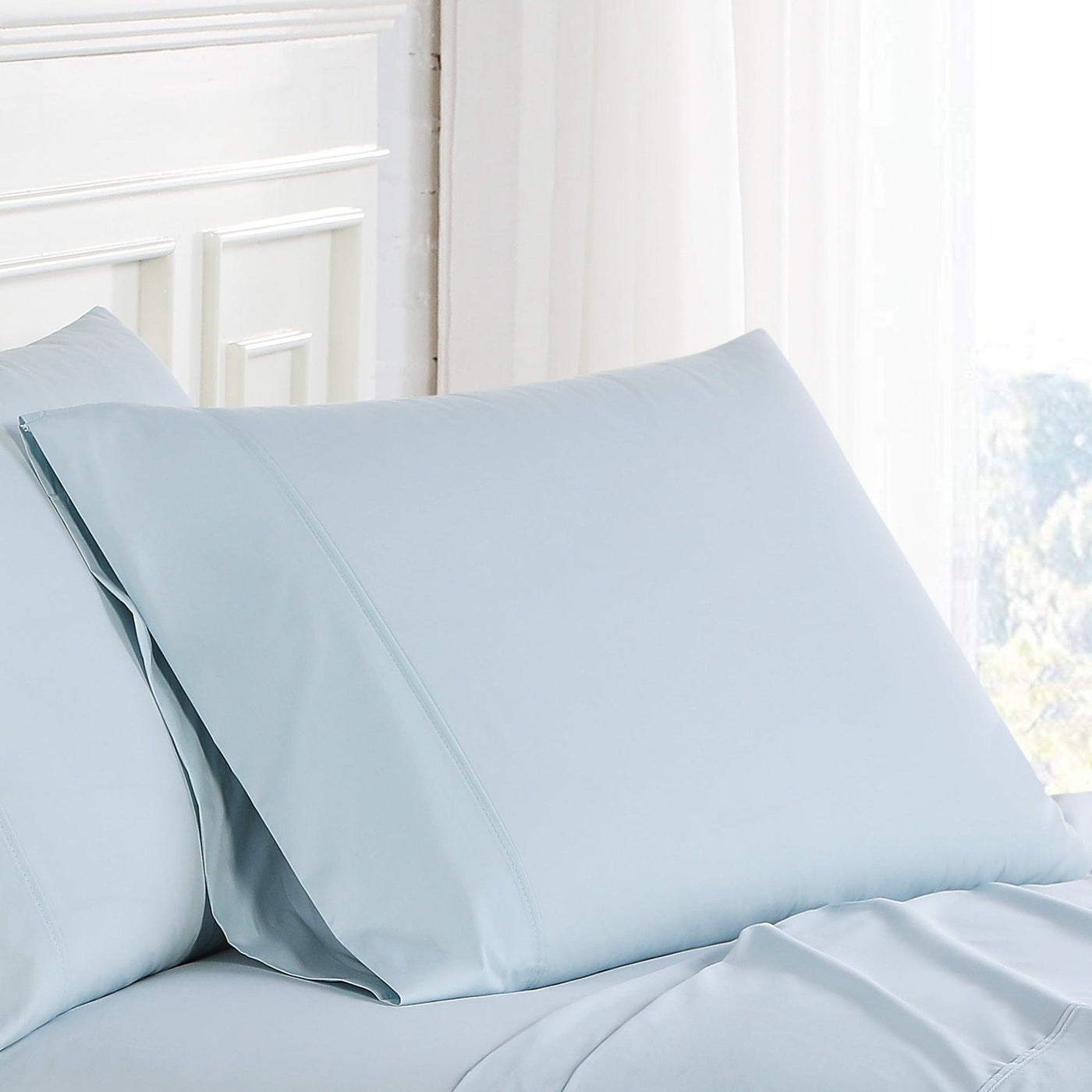 Percale Pillow Case in Blue#color_percale-blue