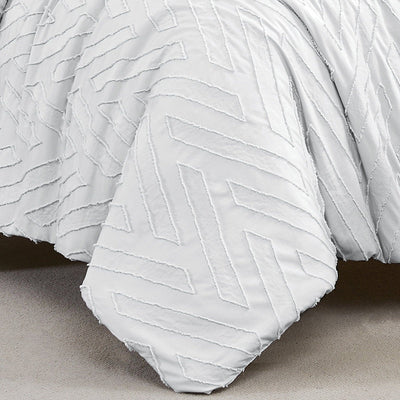 Showing Oversized Image of Chevron Clipped Jacquard Comforter Set in Light Grey#color_light-grey-clipped-jacquard