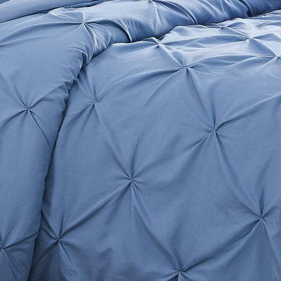 Details and Texture of Pintuck Pinch Pleated Duvet Cover Set in Coronet Blue#color_vilano-coronet-blue