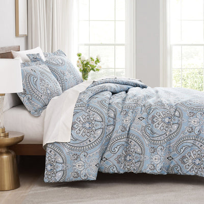 Side View of Pure Melody Comforter Set in Aqua#color_pure-melody-aqua