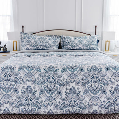 Front View of Enchantment Comforter Set in Blue#color_enchantment-blue