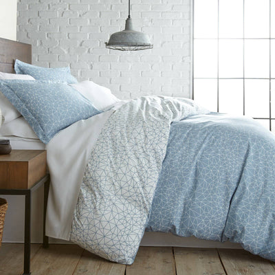Geometric Maze Comforter Set in Blue#color_geometric-maze-blue