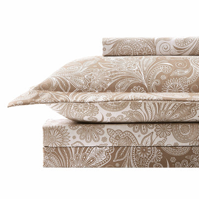 Perfect Paisley Reversible Duvet Cover Set in Taupe Stack Together#color_perfect-paisley-taupe