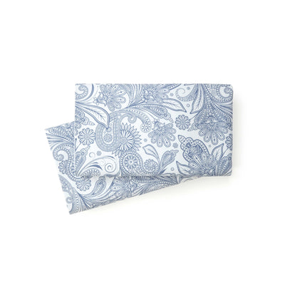 Details and Prints of Perfect Paisley Sheet Set in Blue#color_perfect-paisley-white-with-blue
