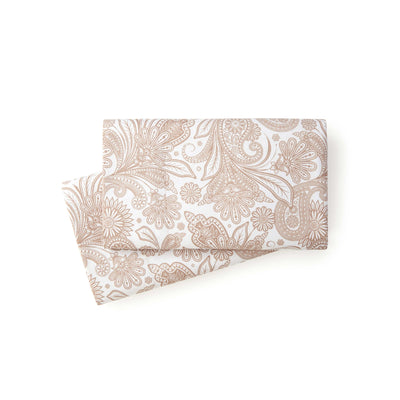 Details and Prints of Perfect Paisley Sheet Set in Taupe#color_perfect-paisley-white-with-taupe