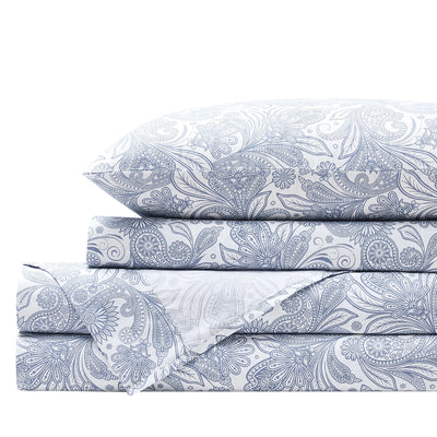 Perfect Paisley Sheet Set in Blue Stack Together#color_perfect-paisley-white-with-blue