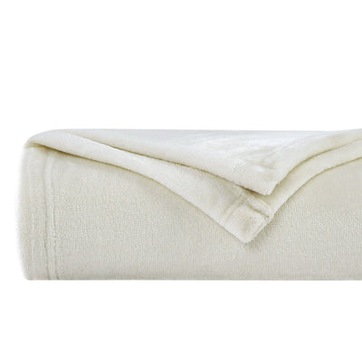 Folded Microfleece Oversized Blankets and Throws in Cream#color_microfleece-cream