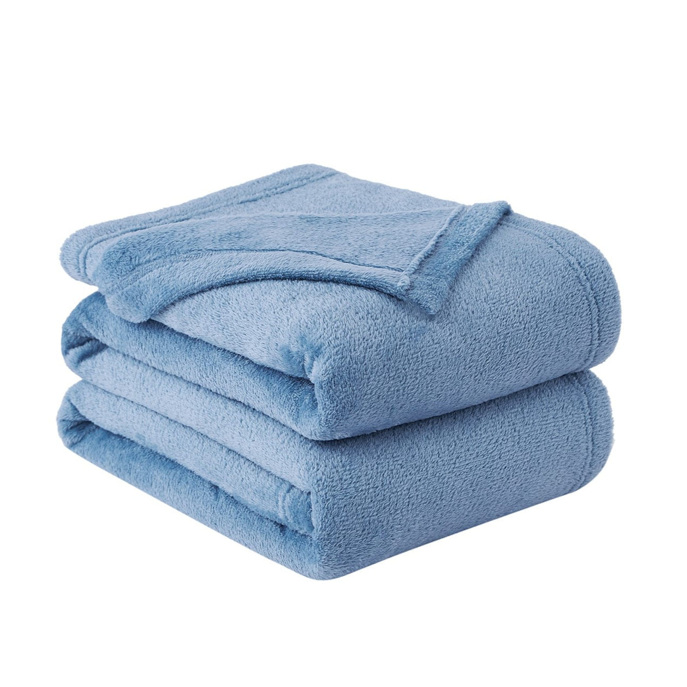 Folded Microfleece Oversized Blankets and Throws in Blue#color_microfleece-blue