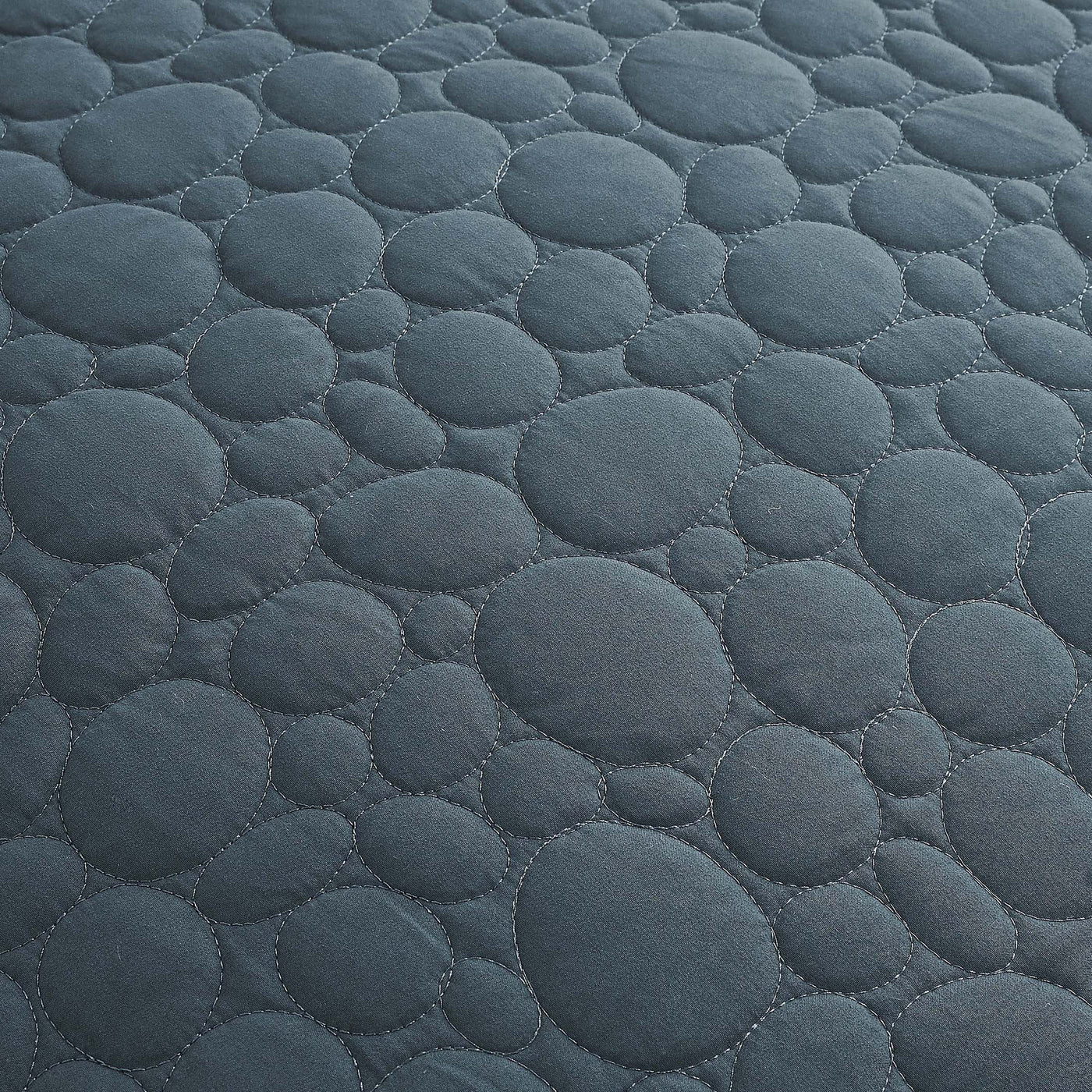 Details and Texture of Pebbles Oversized Quilt Set in Blue Mirage#color_pebbles-blue-mirage