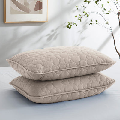 Pebbles Oversized Quilt Set in Taupe Stack Together#color_pebbles-taupe