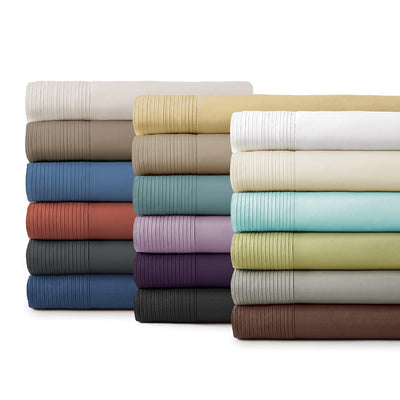 Vilano Extra Deep Pocket Pleated Sheet Set in All Colors Stack Together#color_all