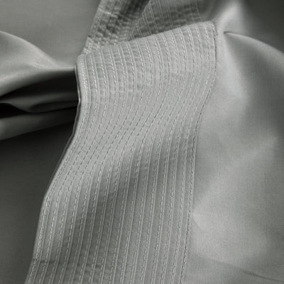 Details of Elegant Pleated Hem of Vilano in Steel Grey#color_vilano-steel-gray