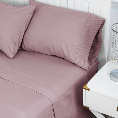 Side View of Vilano Pleated Pillow Case in Lavender#color_vilano-lavender