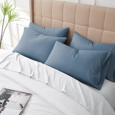 Top View of Vilano 4PC Pillowcase Set in Coronet Blue#color_vilano-coronet-blue