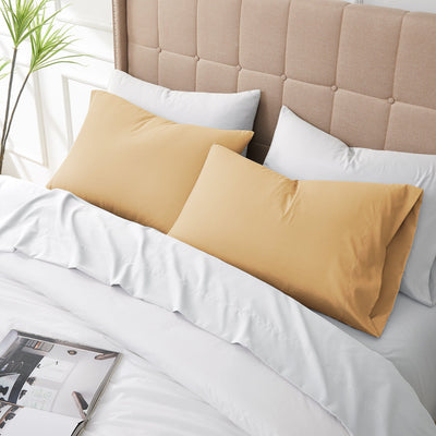 Top View of Vilano Springs 2-Piece Pillow Cases in Gold#color_vilano-gold