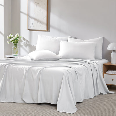 Front View of Vilano 4PC Pillowcase Set in White#color_vilano-bright-white
