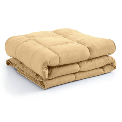 Folded Vilano Down Alternative Comforter in Gold#color_vilano-gold