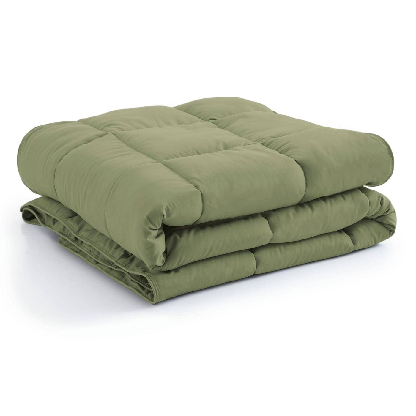 Folded Vilano Down Alternative Comforter in Sage Green#color_vilano-sage-green