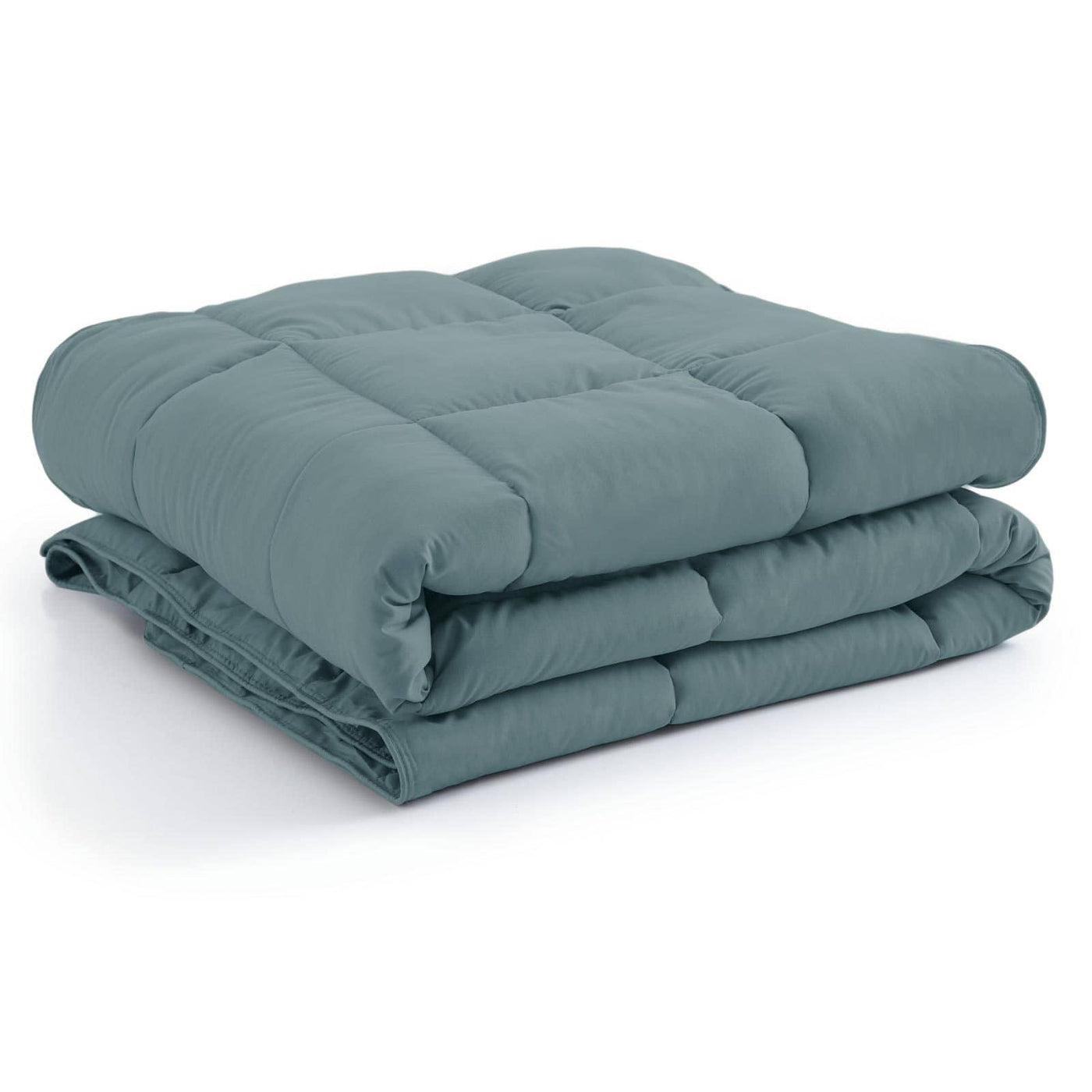 Folded Vilano Down Alternative Comforter in Steel Blue#color_vilano-steel-blue