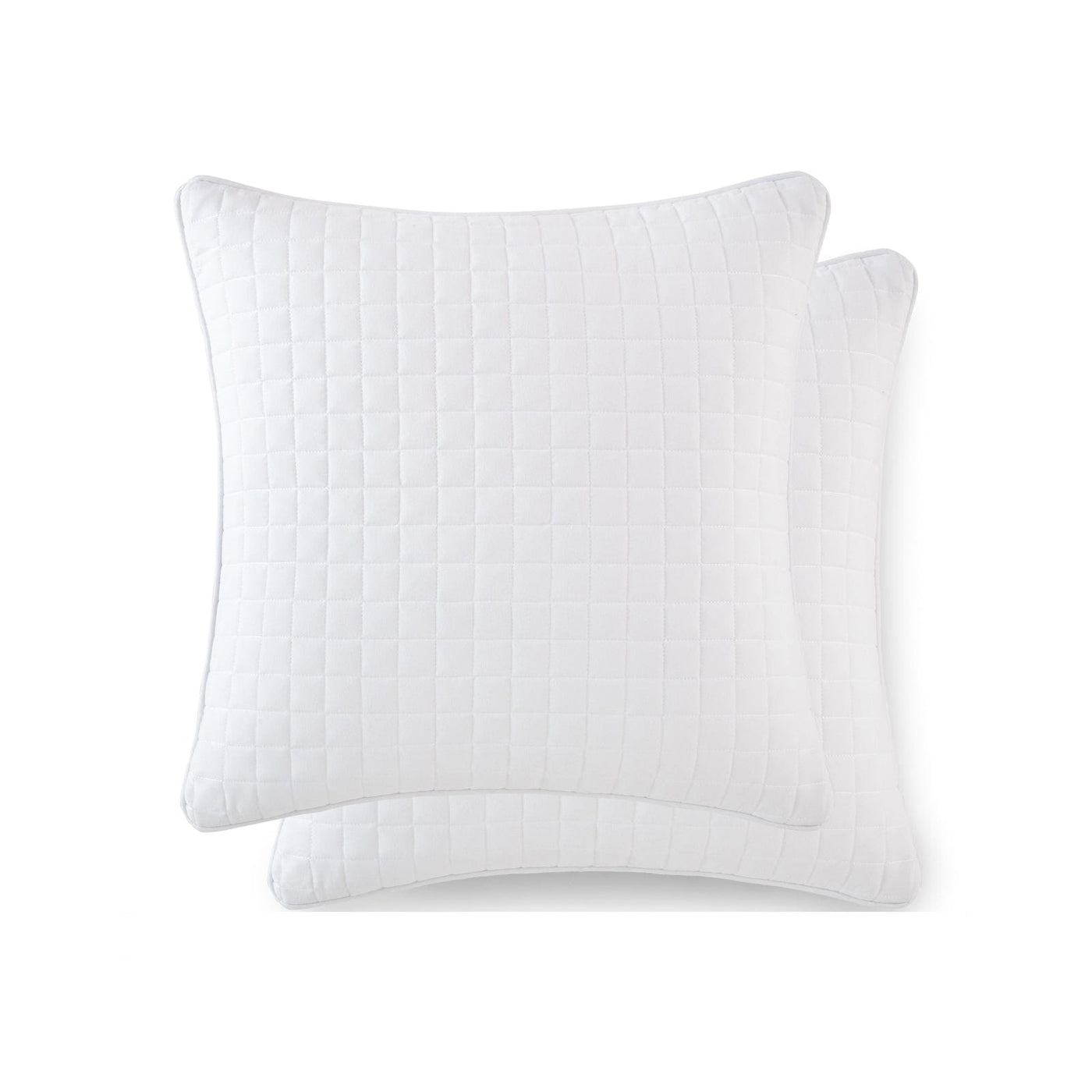 Top View of Vilano Quilted Sham and Pillow Covers in White#color_vilano-bright-white