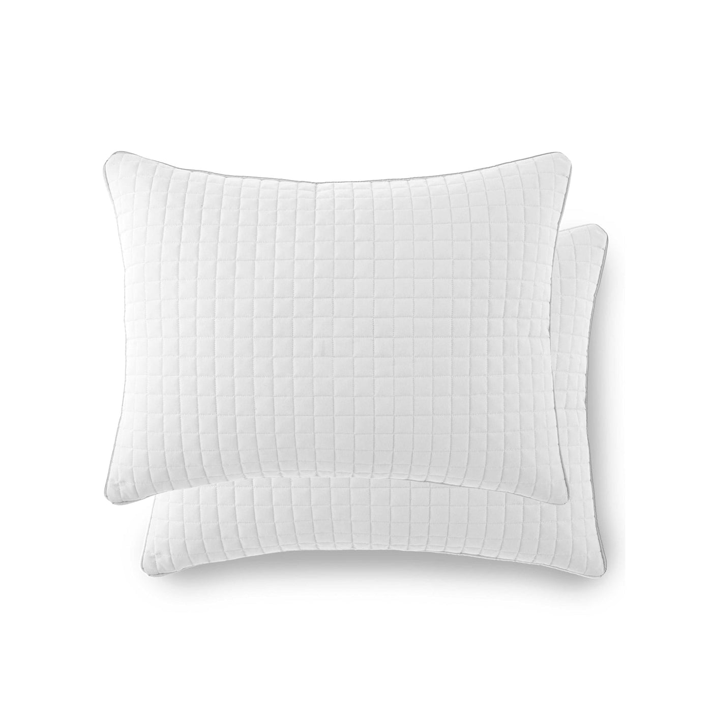 Top View of Vilano Quilted Sham and Pillow Covers in White#color_vilano-bright-white