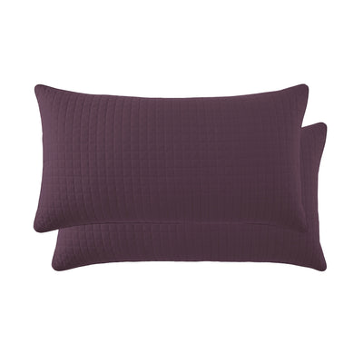 Top View of Vilano Quilted Sham and Pillow Covers in Purple#color_vilano-purple