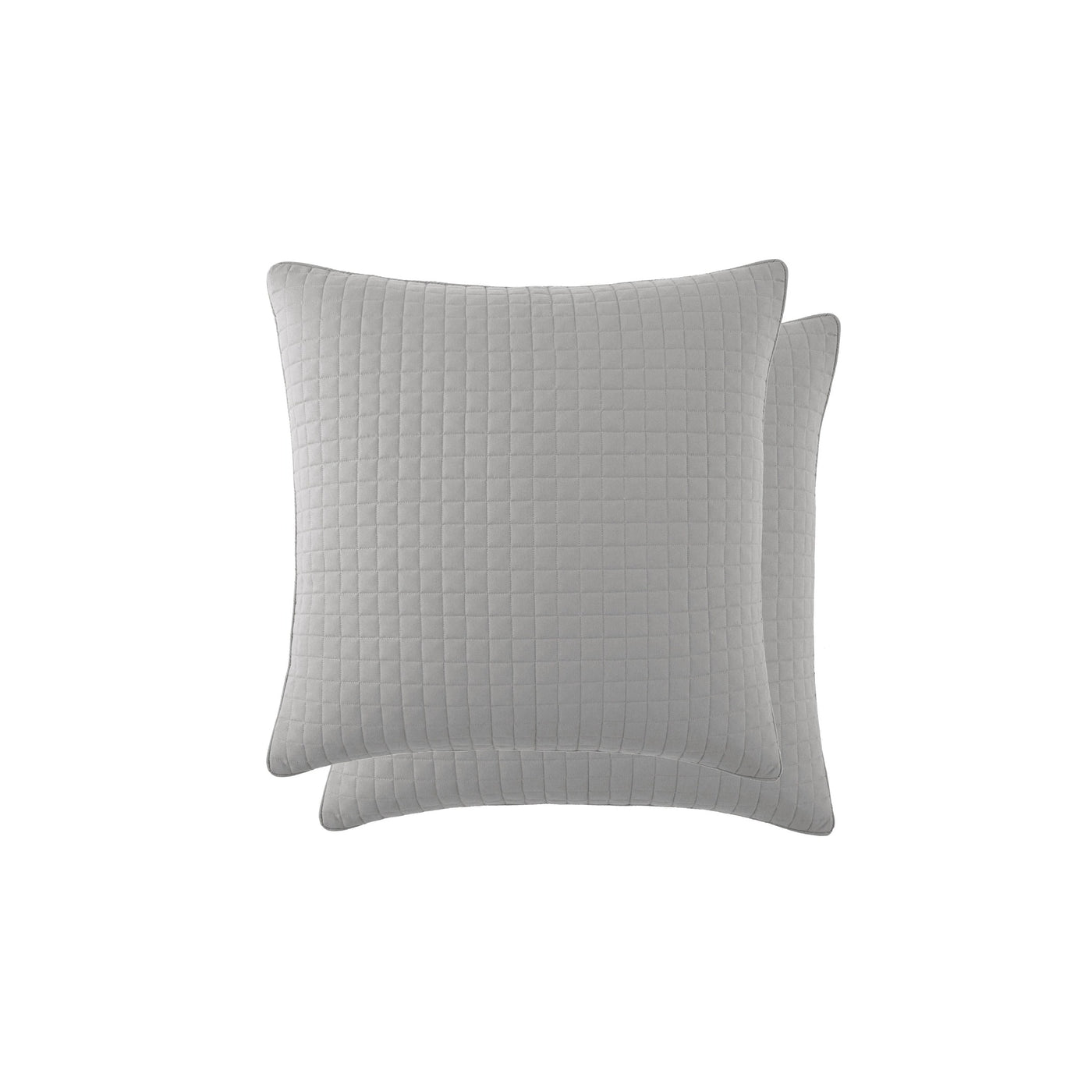 Top View of Vilano Quilted Sham and Pillow Covers in Steel Grey#color_vilano-steel-grey