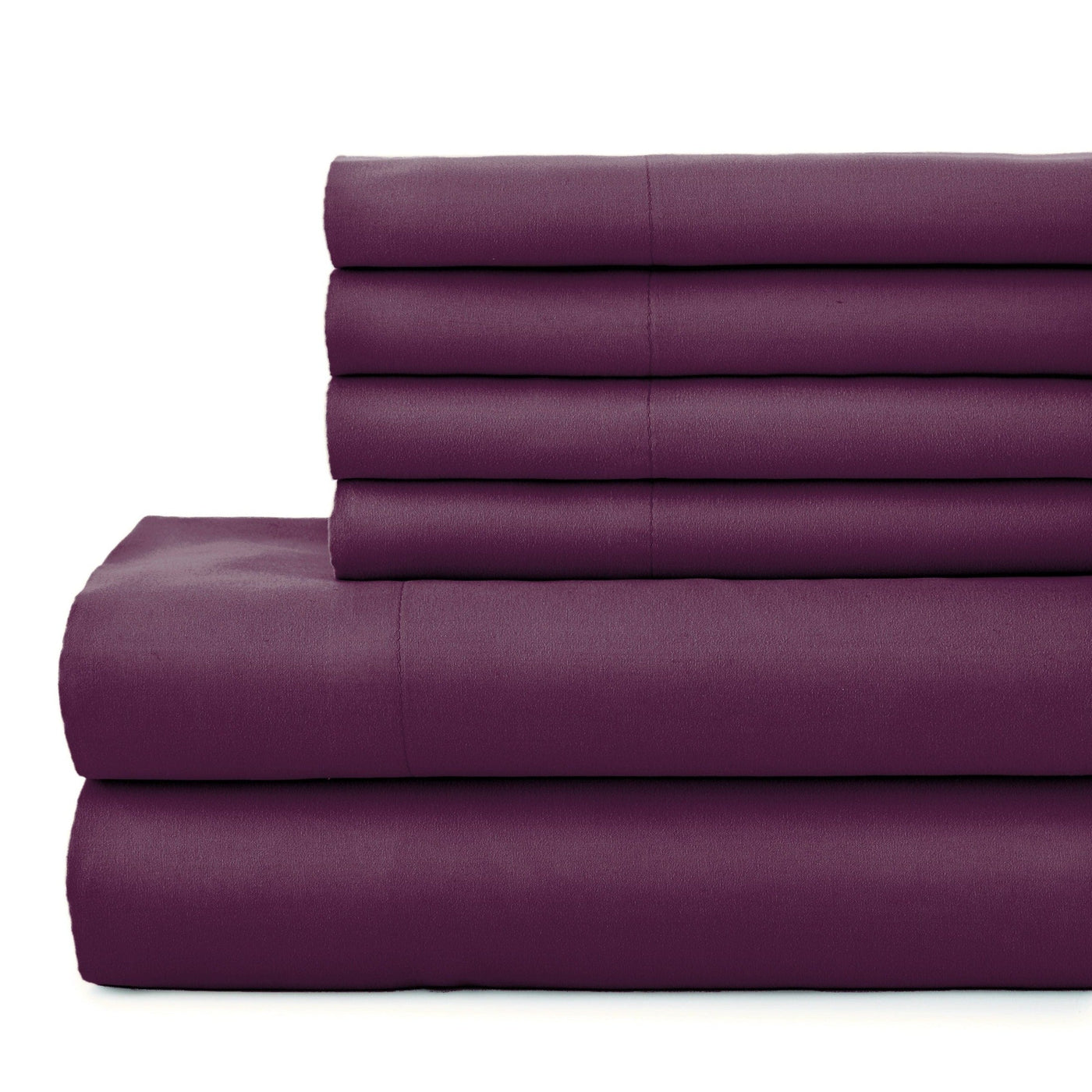 Everyday Essentials 6-Piece Sheet Set Sham Stack Together in Purple#color_purple