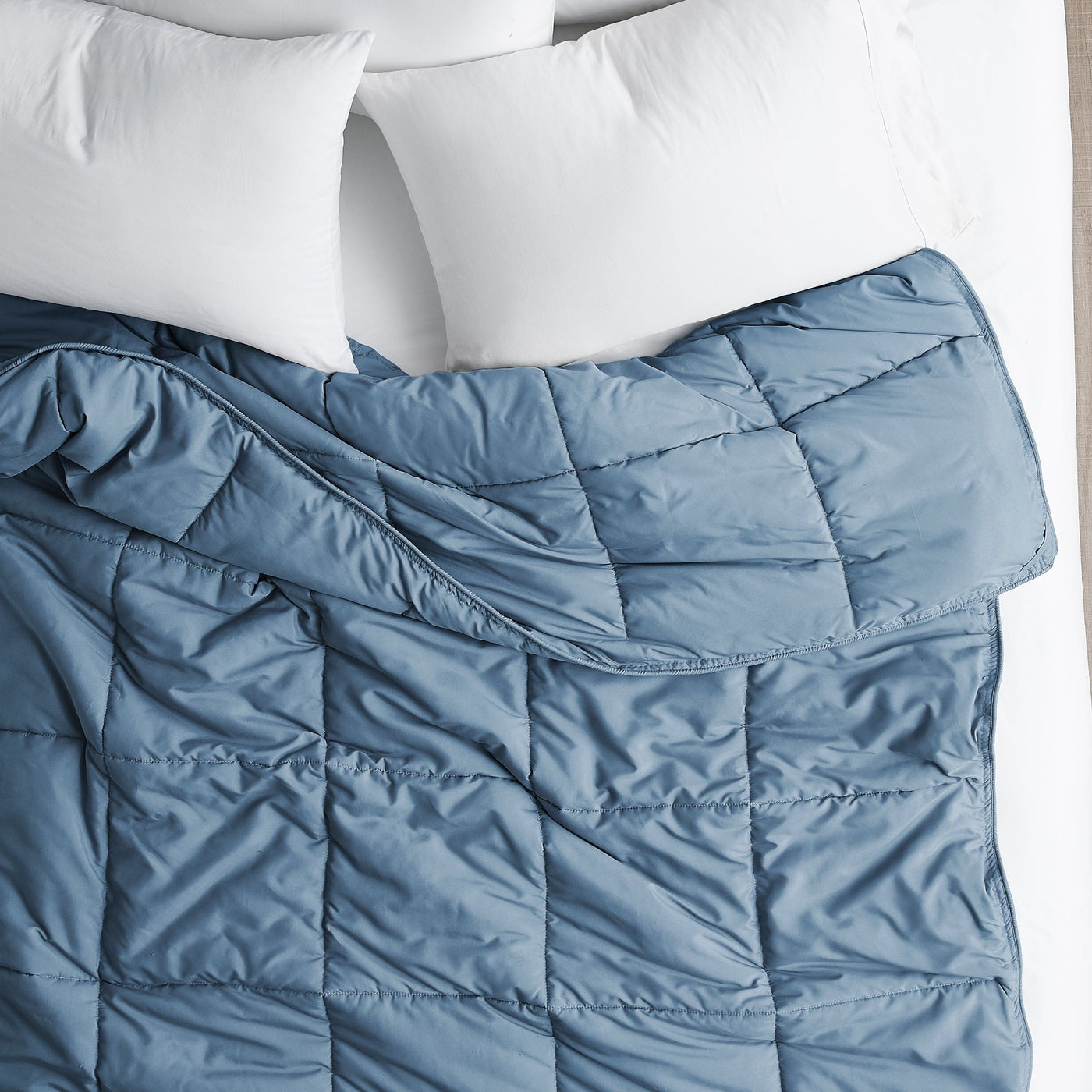 Top View of Vilano Down Alternative Comforter in Coronet Blue#color_vilano-coronet-blue