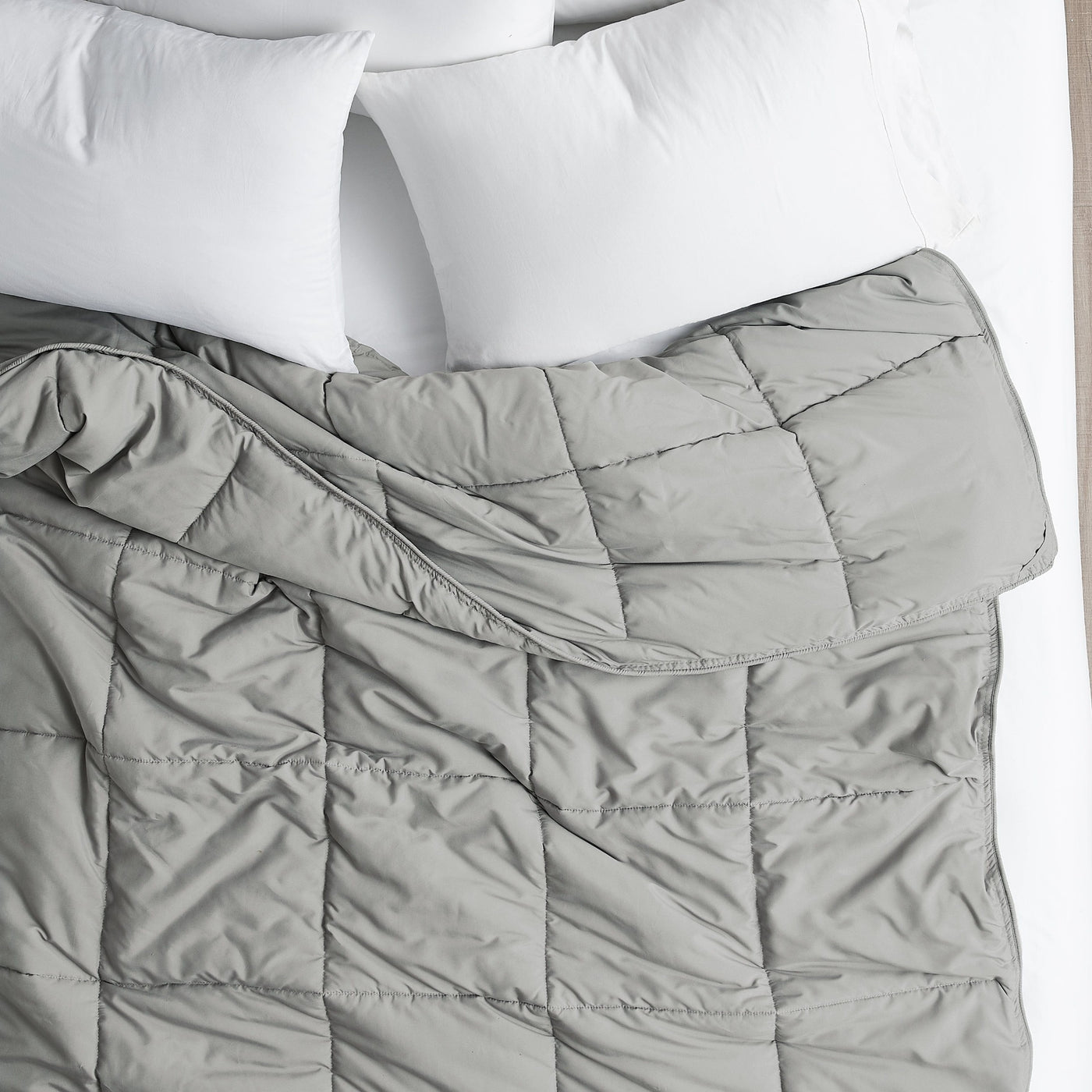 Top View of Vilano Down Alternative Comforter in Steel Grey#color_vilano-steel-grey