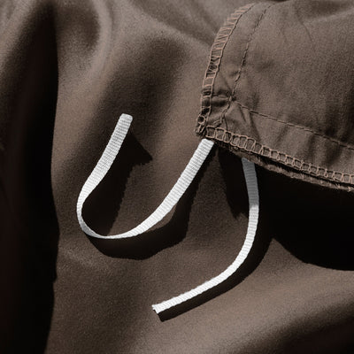 Close Up Image of Corner Ties of Vilano Duvet Cover Set in Brown#color_vilano-chocolate-brown