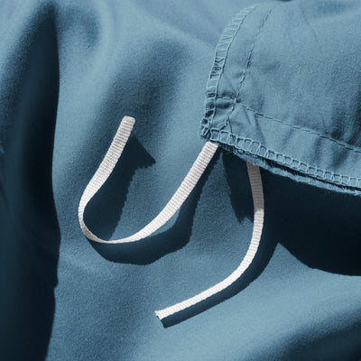 Close Up Image of Corner Ties of Vilano Duvet Cover Set in Coronet Blue#color_vilano-coronet-blue