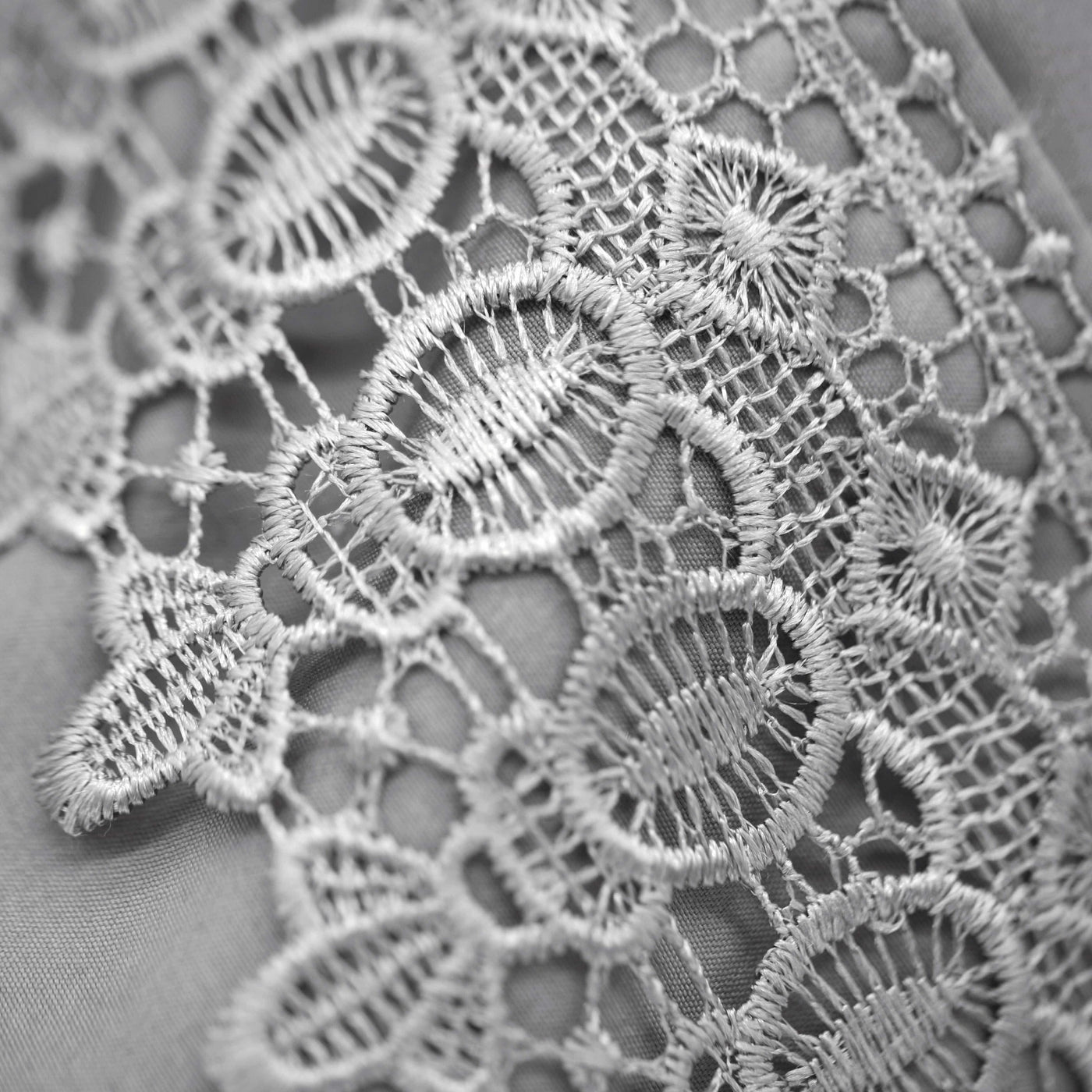 Details of Crochet Lace Hem of Vilano in Steel Grey#color_vilano-steel-gray