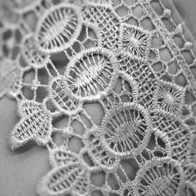 Details of Crochet Lace Hem of Vilano in Steel Grey#color_vilano-steel-gray