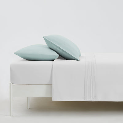 Side View of Vilano Pleated Pillow Case in Sky Blue#color_vilano-sky-blue