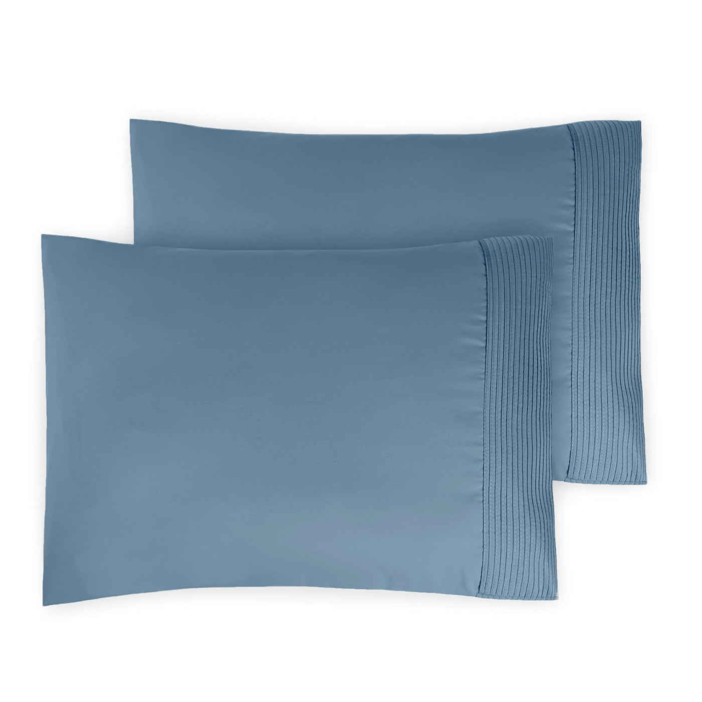 Top View of Vilano Pleated Pillow Cases in Coronet Blue#color_vilano-coronet-blue