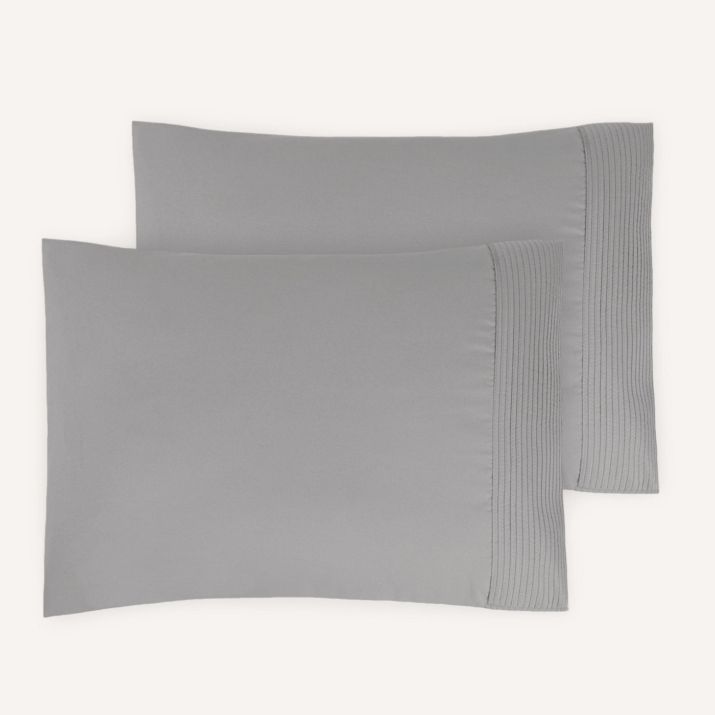 Top View of Vilano Pleated Pillow Cases in Steel Grey#color_vilano-steel-gray