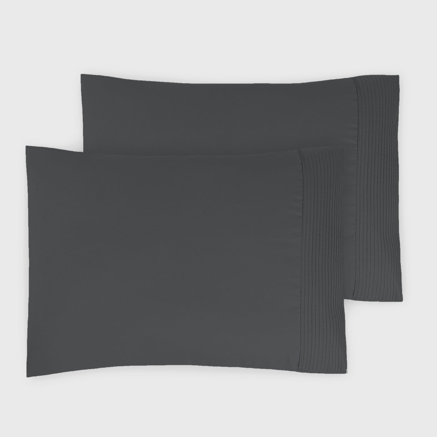Top View of Vilano Pleated Pillow Cases in Slate#color_vilano-slate