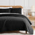 Half Front View of Vilano Oversized Quilt Set in Black#color_black
