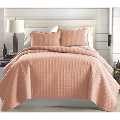 Front View of Vilano Oversized Quilt Set in Blush #color_vilano-blush
